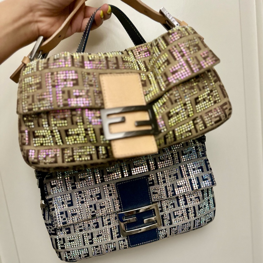 Fendi Baguette Crystal Brown FF